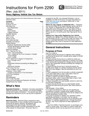 Instructions for Form 2290