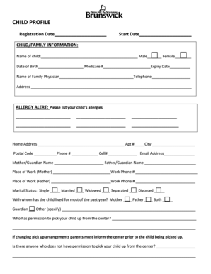 Child Care Registration Form