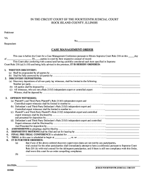 Illinois Case Management Order