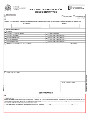 Solicitud de Certificación de Signos Distintivos