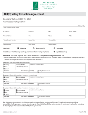 403(b) Salary Reduction Agreement