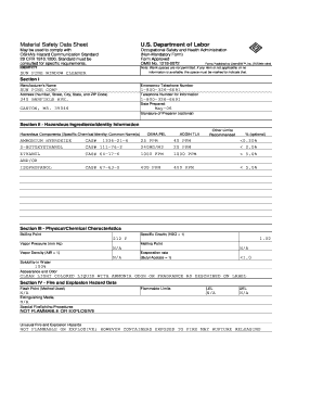 Material Safety Data Sheet