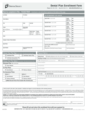 Dental Plan Enrollment Form