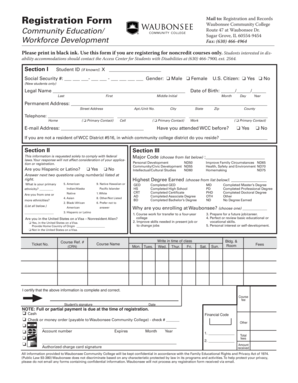 Waubonsee Community College Registration Form