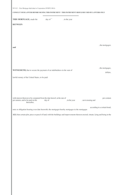 New York First Mortgage Agreement