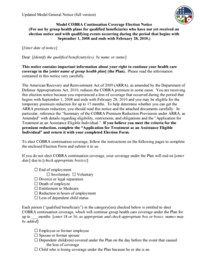 COBRA Continuation Coverage Election Notice