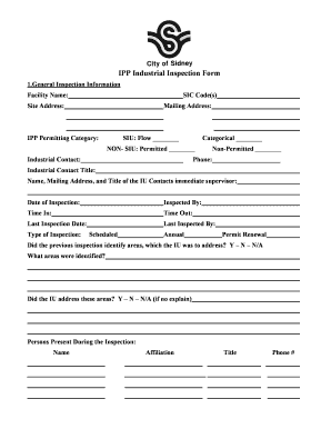 Industrial Inspection Form