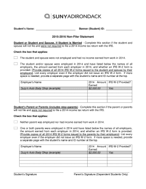 2015-2016 Non-Filer Statement