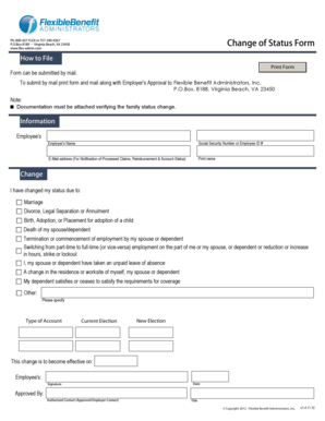 Change of Status Form