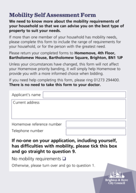 Mobility Self Assessment Form