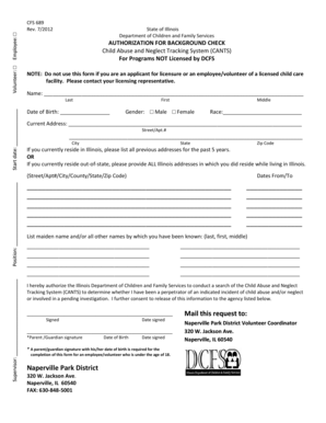 Illinois Background Check Authorization for Child Care