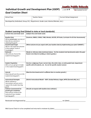 Individual Growth and Development Plan (IGDP) Template