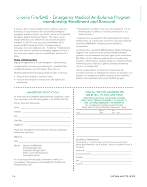 Livonia Fire/EMS Membership Application