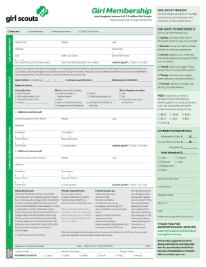 Girl Scout Membership Application