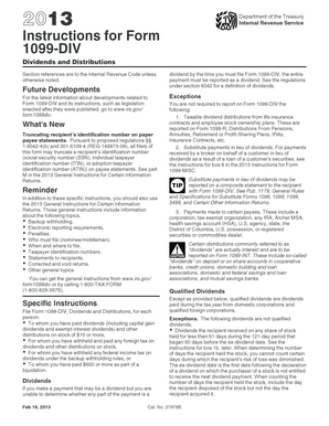IRS Form 1099-DIV Instructions