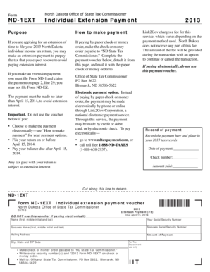 North Dakota Individual Extension Payment Voucher