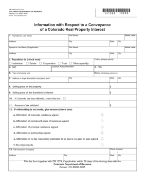 Colorado DR 1083 Real Property Transfer Form