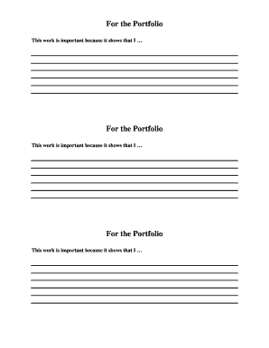 Portfolio Reflection Template