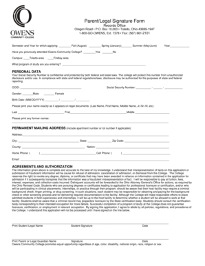 Parent/Legal Signature Form