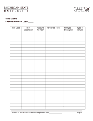 Store Setup Outline Template