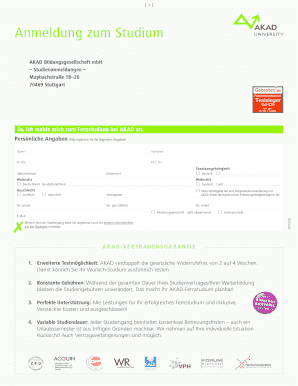 Anmeldung zum Studium