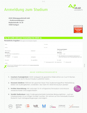 Anmeldung zum Studium