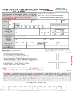 South Carolina Voter Registration Form