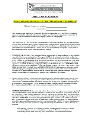 Home Inspection Agreement
