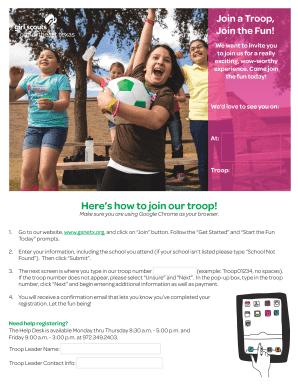 Girl Scouts Troop Registration Form