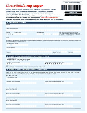 Superannuation Rollover Initiation Request