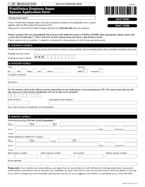 FirstChoice Employer Super Spouse Application Form