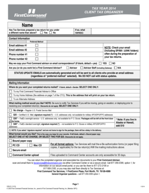 2014 Client Tax Organizer