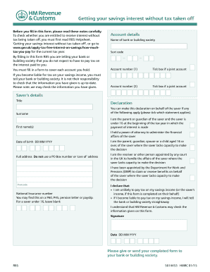 UK Savings Interest Tax Exemption Form