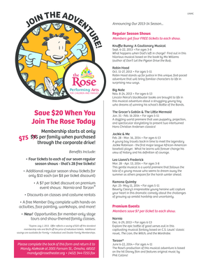 The Rose Theater Membership Application