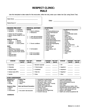 Male STD Screening Form