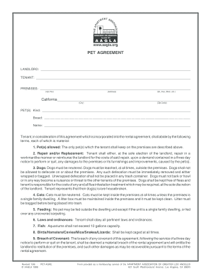 California Pet Agreement