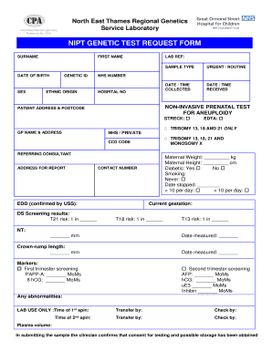 NIPT Genetic Test Request Form