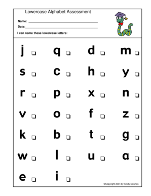 Lowercase Alphabet Assessment