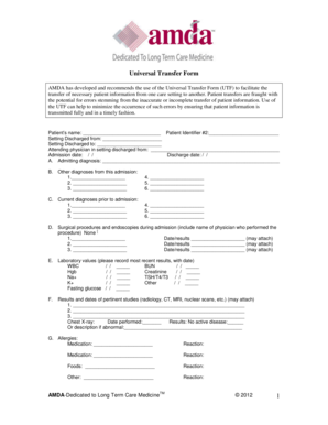 Universal Transfer Form