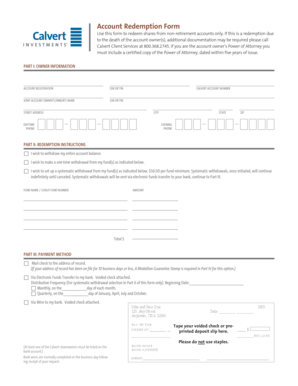 Account Redemption Form