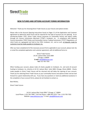 Futures and Options Account Application