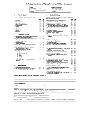 Medical Examination for Onshore/Offshore Employment