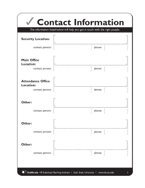 Substitute Teacher School Information Form