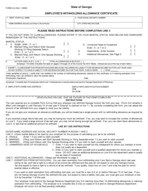 Georgia Employee's Withholding Allowance Certificate
