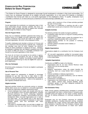 Consolidated Rail Corporation Dollars for Doers Program Form