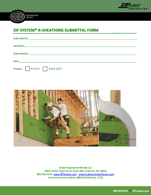 ZIP System R-Sheathing Submittal Form