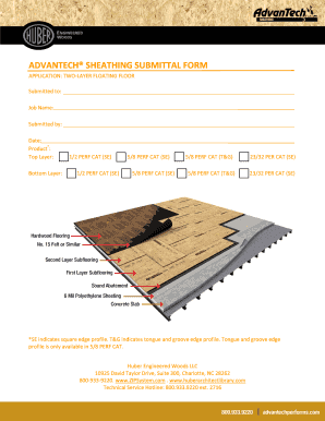 AdvanTech Sheathing Submittal Form