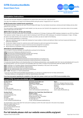 CITB ConstructionSkills Grant Claim Form