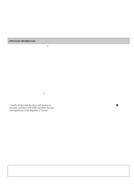 Yemen Entry Visa Application Form