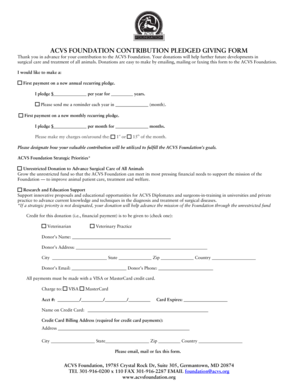 ACVS Foundation Contribution Pledge Form